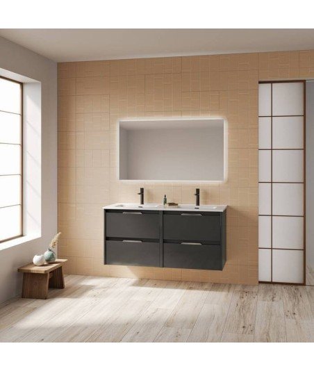 Mueble de baño 4 cajones antracita brillo Suki Amizuva
