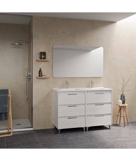Mueble de baño 6 cajones blanco brillo Suki Amizuva