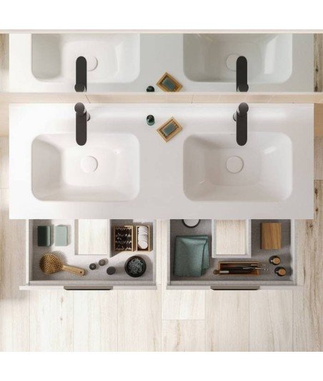 Mueble de baño 6 cajones blanco brillo Suki Amizuva