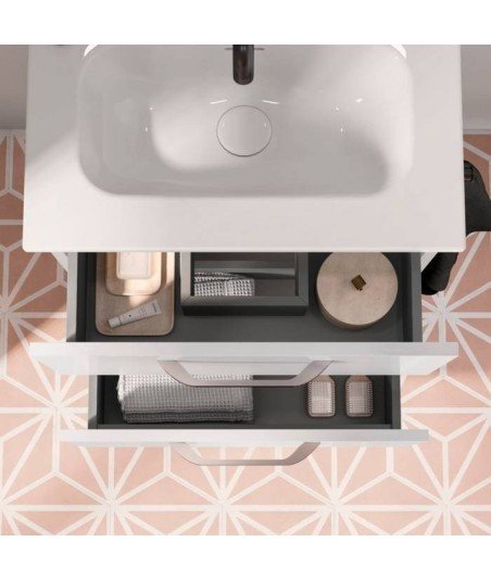 Mueble de baño de 50 2 cajones - blanco brillo Hone Amizuva
