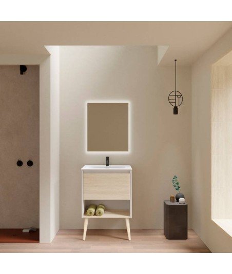 Mueble de baño patas de haya - roble arenado Nara Amizuva