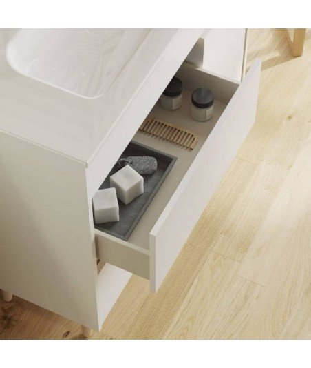 Mueble de baño patas de haya | Blanco brillo Royo Kaori Amizuva