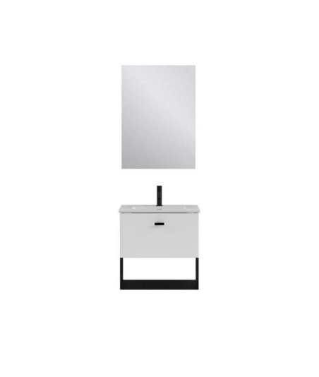Mueble de baño 1 cajón y 1 hueco blanco mate | Mei Amizuva Royo