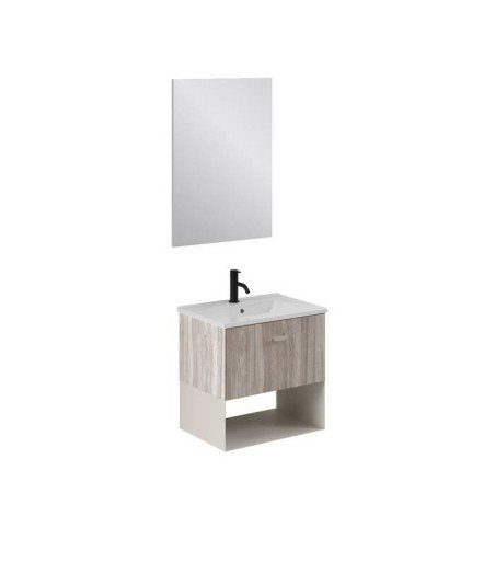 Mueble de baño 1 cajón y 1 hueco olmo gris | Mei Amizuva Royo