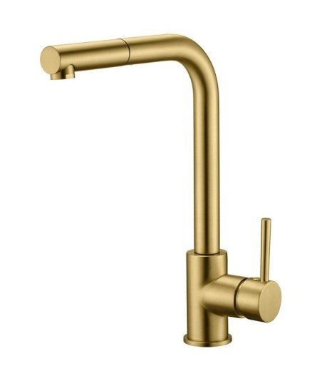 Grifo oro cepillado extraíble de cocina Malta IMEX - GCE006/OC