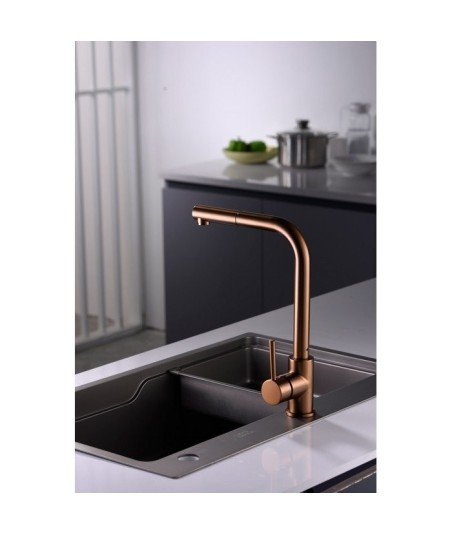 Grifo oro rosa cepillado extraíble de cocina Malta IMEX - GCE006/ORC