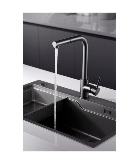 Grifo black gun metal extraíble de cocina Malta IMEX - GCE006/BGM
