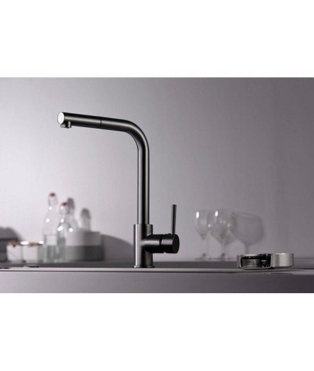 Grifo black gun metal extraíble de cocina Malta IMEX - GCE006/BGM
