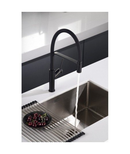 Grifo negro mate flexible de cocina Sena Imex | GCE022/NG