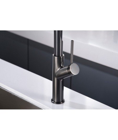 Grifo black gun metal flexible de cocina Sena Imex | GCE022/BGM