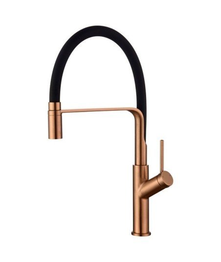 Grifo oro rosa cepillado flexible de cocina Sena Imex | GCE022/ORC