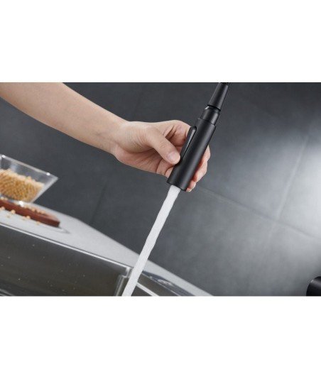Grifo extraíble negro mate de cocina Berna Imex | GCE026/NG
