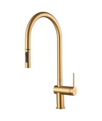 Grifo extraíble oro cepillado de cocina Berna Imex | GCE026/OC