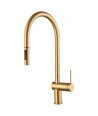 Grifo extraíble oro cepillado de cocina Berna Imex | GCE026/OC