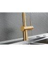Grifo extraíble oro cepillado de cocina Berna Imex | GCE026/OC