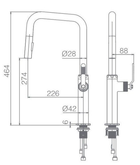 Grifo extraíble de cocina Niza Imex oro rosa cepillado | GCE027/ORC