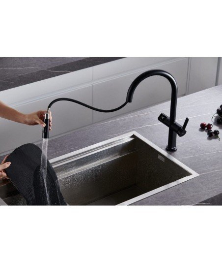 Grifo extraíble negro mate de cocina Turín Imex | GCE021/NG