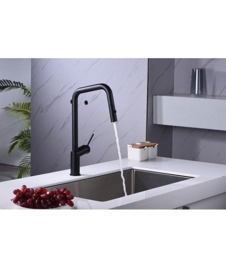 Grifo extraíble negro mate de cocina Bonn imex | GCE024/NG