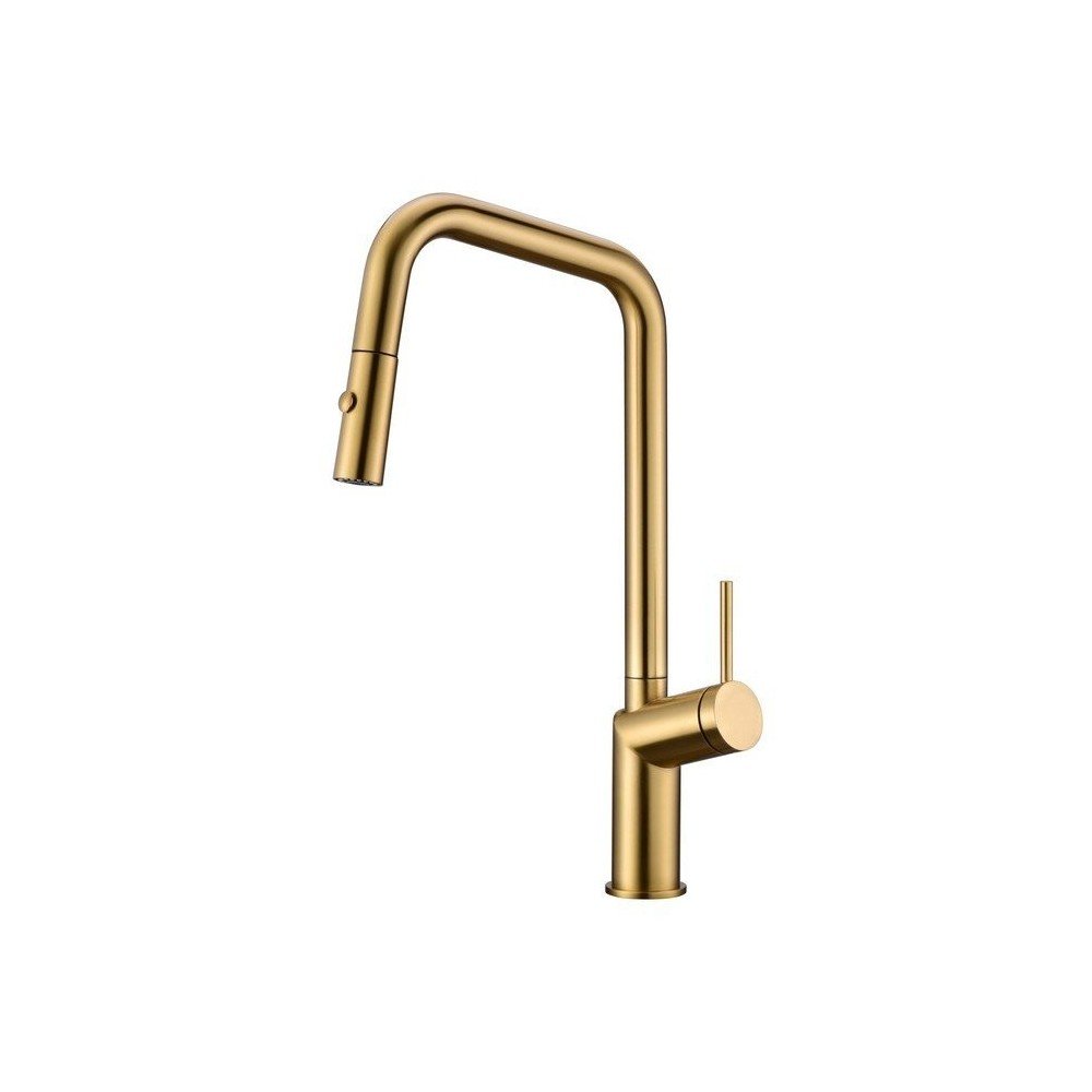 Grifo extraíble oro cepillado de cocina Bonn imex | GCE024/OC