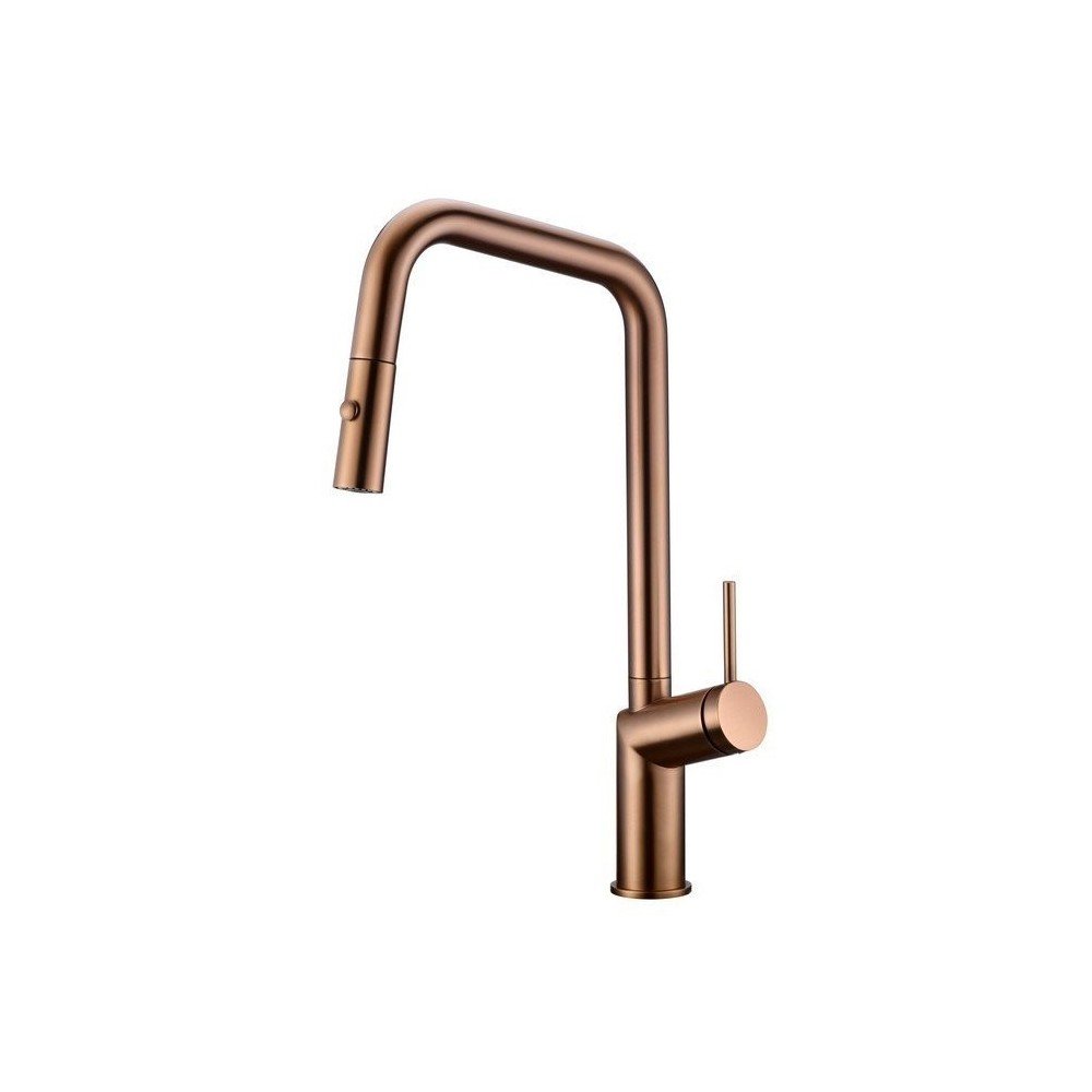 Grifo extraíble oro rosa cepillado de cocina Bonn imex | GCE024/ORC