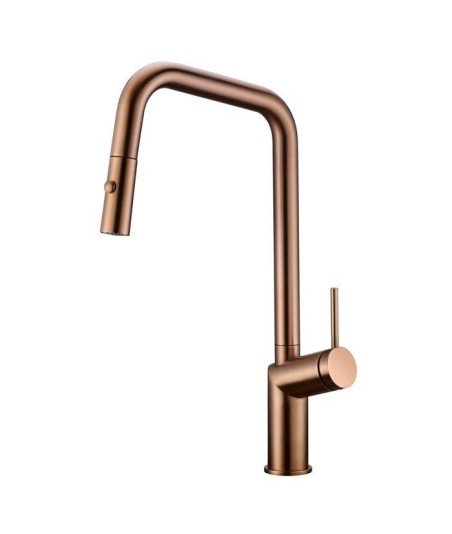 Grifo extraíble oro rosa cepillado de cocina Bonn imex | GCE024/ORC