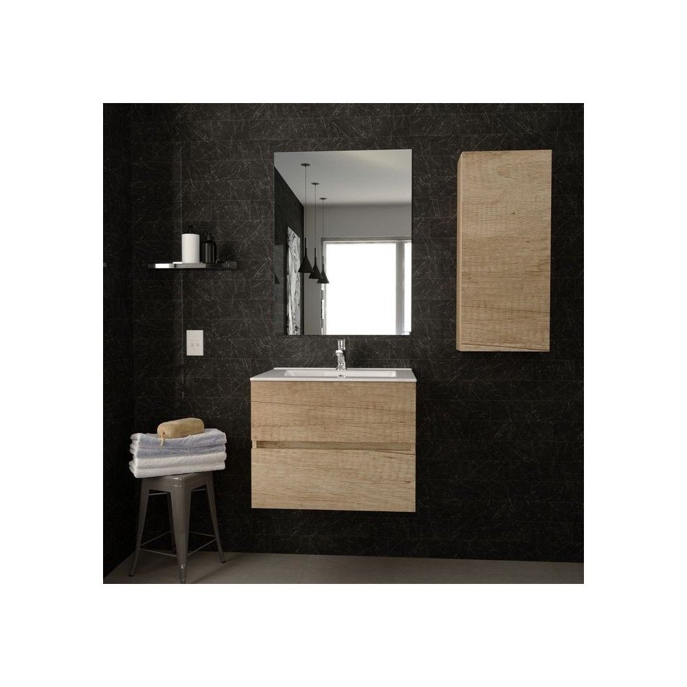 Mueble de baño 2 cajones roble Berk Torvisco