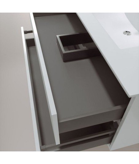 Mueble de baño 4 cajones blanco brillo Berk Torvisco