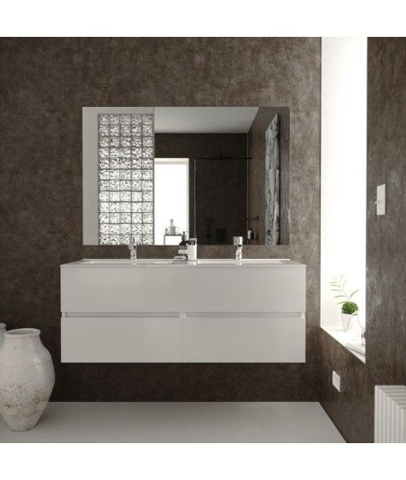Mueble de baño 4 cajones blanco brillo Berk Torvisco