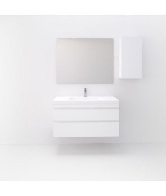 Mueble de baño 2 cajones todo blanco mate Riesi