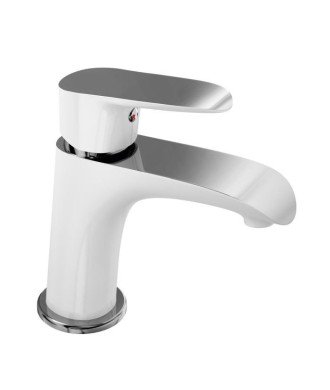 Grifo monomando cromo y blanco lavabo serie DANN | Llubibath