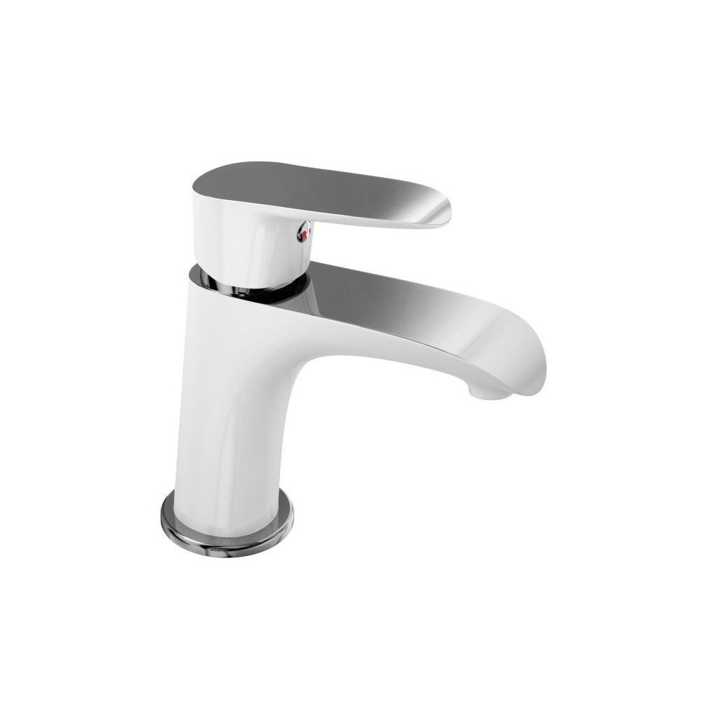 Grifo monomando cromo y blanco lavabo serie DANN | Llubibath