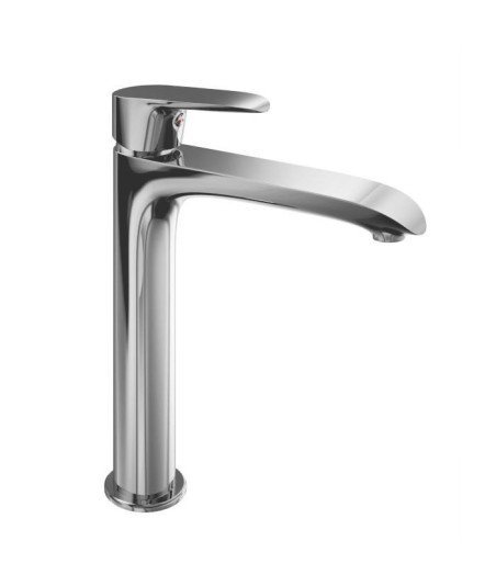 Grifo monomando en color plata serie DANN - 【Caño alto 】