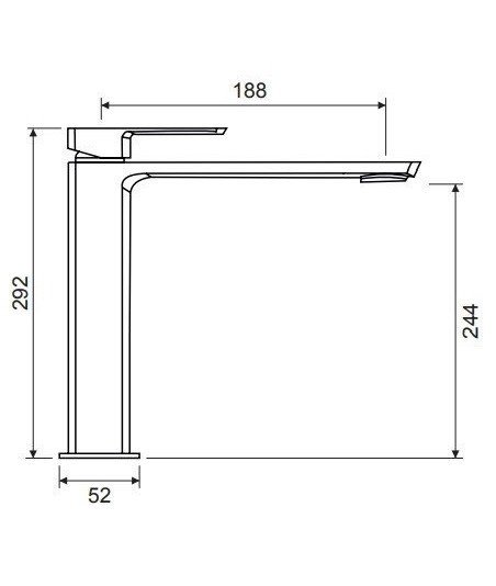 Grifo de lavabo con caño alto modelo Yanet【 Oro cepillado】