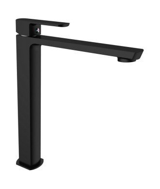 Grifo de lavabo con caño alto modelo Yanet【 Negro mate】