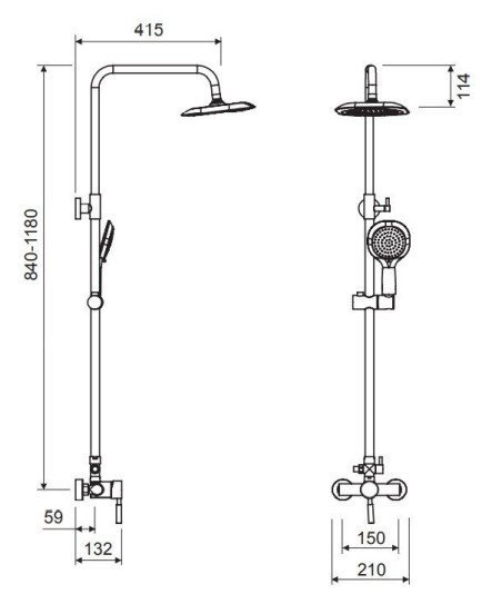 Columna de ducha en cromo y blanco Carola II | Llubibath