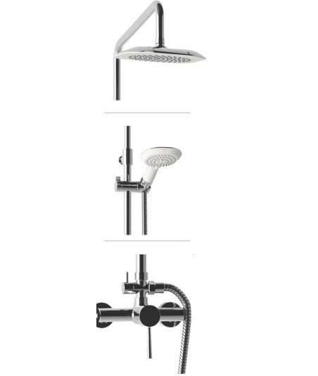 Columna de ducha en cromo y blanco Carola II | Llubibath