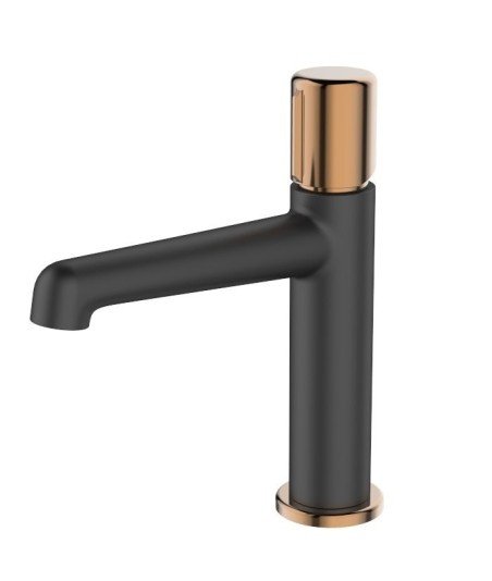 Grifo de lavabo negro y oro rosa Tívoli Llubibath ✅