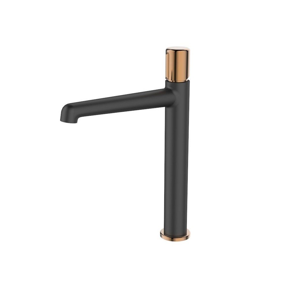 Grifo de caño alto negro y oro rosa Tívoli Llubibath ✅