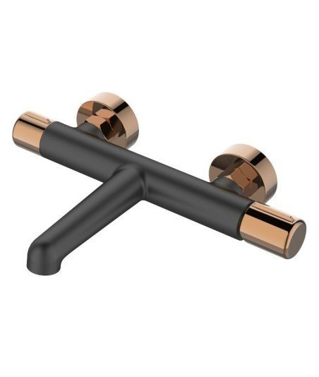 Grifo de bañera negro y oro rosa Tívoli Lluvibath ✅
