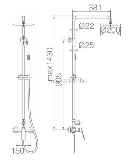 Columna de ducha plata Luxor IMEX - BDX023