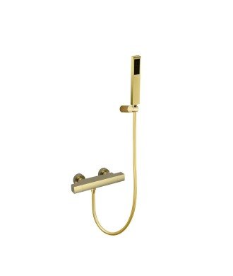 Grifo termostático oro cepillado de ducha Yanet Lluvibath