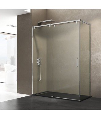Mampara rectangular 2 fijos y 1 corredera Futura| Acero inoxidable