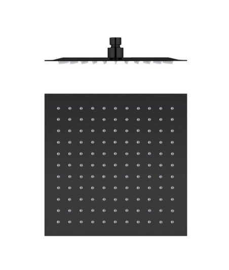 Rociador de ducha negro mate | cuadrado 25 x 25 Lluvibath