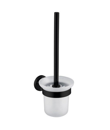 Escobillero de baño negro mate Lluvibath