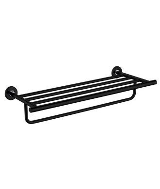 Toallero negro con estante de baño Ellice Lluvibath | EC410 05