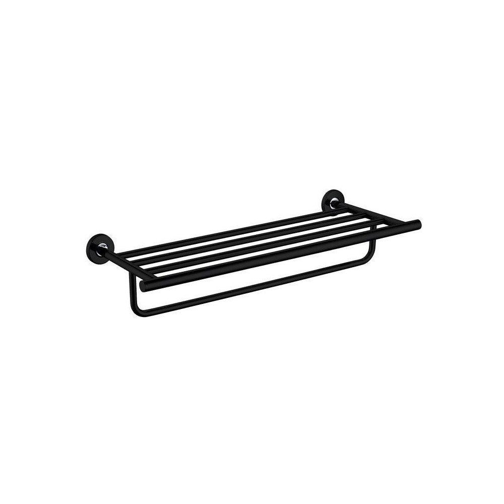 Toallero negro con estante de baño Ellice Lluvibath | EC410 05