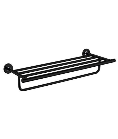 Toallero negro con estante de baño Ellice Lluvibath | EC410 05