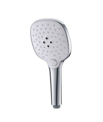 Mango de ducha acabado en plata y blanco ovalado | 3 Funciones