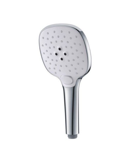 Mango de ducha acabado en plata y blanco ovalado | 3 Funciones