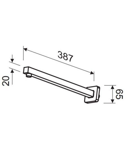 Brazo negro de ducha cuadrado a pared | BC120 05